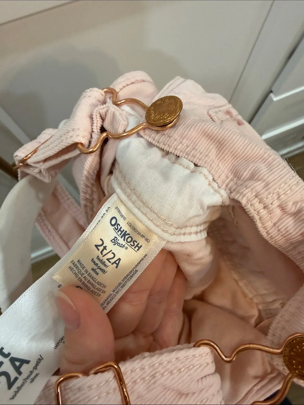 OshKosh B'gosh Light Pink Bow Print Overalls